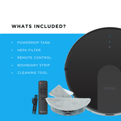 iHome AutoVac Eclipse G 2-in-1 Robot Vacuum and Mop with Homemap Navigation, Ultra Strong Suction Power, Wi-Fi/App Connectivity! -New!