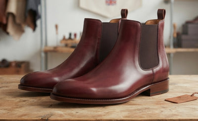 Hand Dyed Shoe Co. Men's Oxblood Leather Chelsea Boots