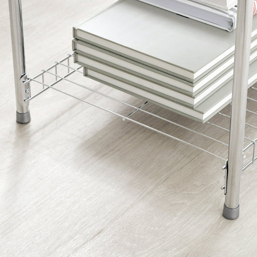 Rubbermaid Freestanding 4-Tier Multipurpose Wire Shelving Unit, Satin Nickel. For Closet Organization!

-Brand new in the box 