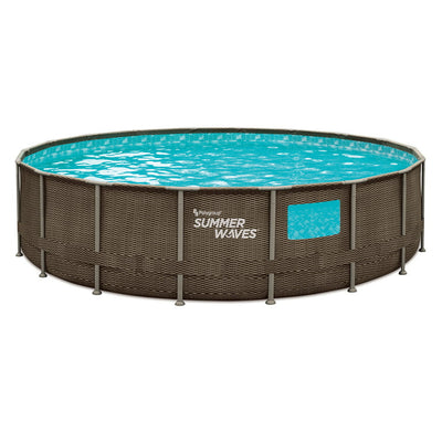 Summer Waves 18 ft Dark Double Rattan Crystal Vue Elite Frame Pool, Round, Ages 6+, Unisex! (NEW)

-Brand New In The Box 

(Final Sale Item- Please Read Description!)