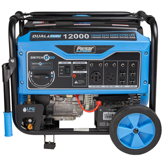 Pulsar 12000 Watt Dual Fuel Push Button Start Power Generator! - NEW!!

-Brand new in the box (CLEARANCE ITEM!! - AUTOMATICALLY 20% OFF AT CHECKOUT!!!)

- PRICE AFTER 20% OFF = $519.00