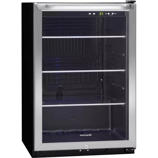 Frigidaire FFBC4622QS 22 Freestanding Beverage Center with 138 Can Capacity 4.6 cu. ft. Capacity 3 Adjustable Glass Shelves and Lock in Stainless Steel!

-Brand new out of the box, but does have two minor indents from shipping on two corners, photos shown