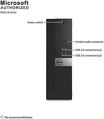Dell Optiplex 3040-SFF, Core i5-6500 3.2GHz, 8GB RAM, 256GB Solid State Drive, DVDRW, Windows 10 Pro 64bit (Renewed) - & A Used HD Monitor!