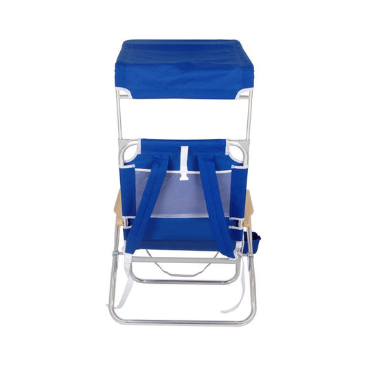 Mainstays Reclining Comfort Height Backpack Canopy Beach Chair, Blue!  -Brand new out of the box!