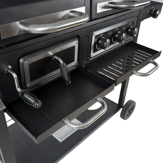 RevoAce Dual Fuel Gas & Charcoal Combo Grill, Black with Stainless! (BRAND NEW IN THE BOX)