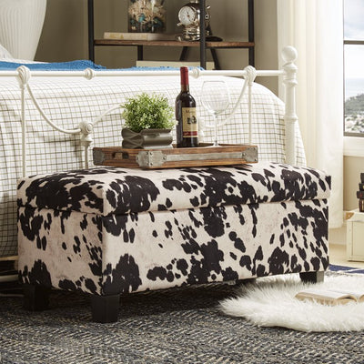 Weston Home Storage & Upholstered Bench, Black Cow!

-Brand new in the box 