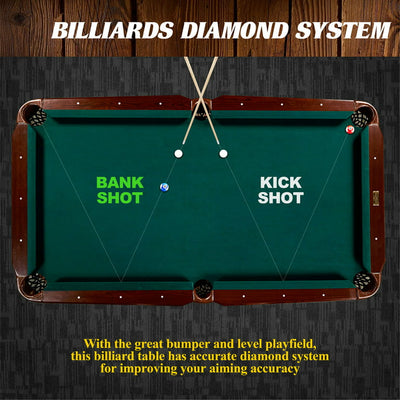 Barrington 90" Ball and Claw Leg Billiard, Pool Table with Cue Rack and Dartboard Set!