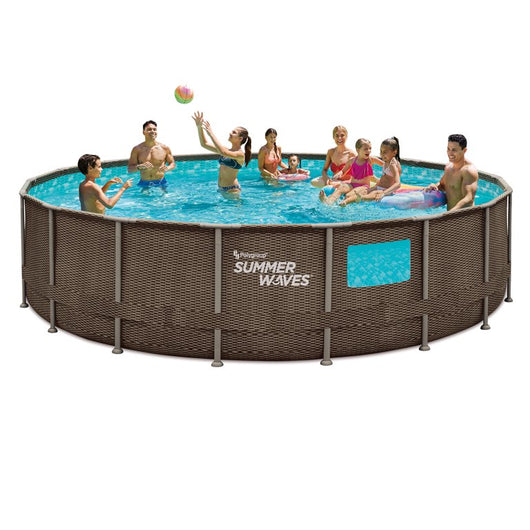 Summer Waves 18 ft Dark Double Rattan Crystal Vue Elite Frame Pool, Round, Ages 6+, Unisex! (NEW)

-Brand New In The Box 

(Final Sale Item- Please Read Description!)