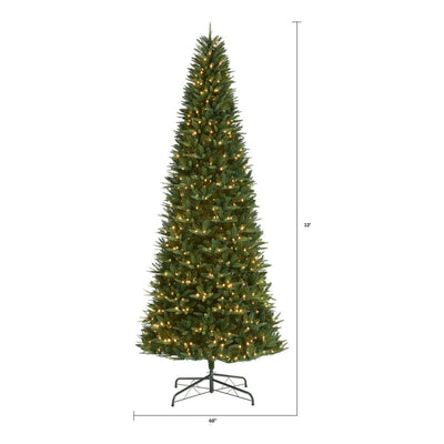 Holiday Time 12ft Pre-Lit Rockford Sure-Lit Pole Slim Pine Artificial Christmas Tree, LED, 12'!

-Brand new in the box 
