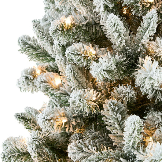 Holiday Time 7.5-Foot Pre-Lit Flocked Frisco Pine Artificial Christmas Tree!

-Brand new out of the box (We do have original box)