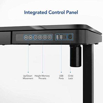 Exelpen Glass Standing Desk with Drawers, 48 x 24 Inch Electric Height Adjustable Desk Black Home Office Computer Table with USB Charged, Storage Organizer!

-Brand new in the box, assembly is required