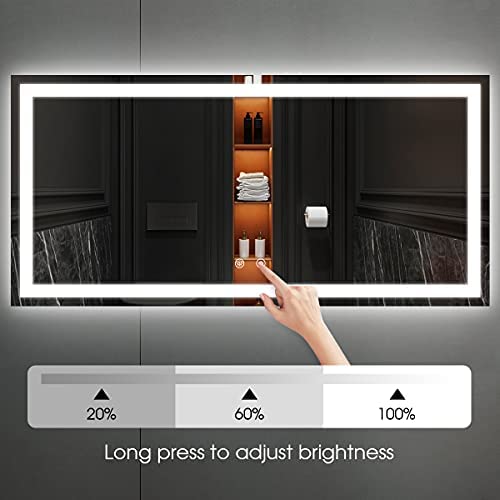 KINGDALAI LED Mirror for Bathroom 60 x 24, Lighted Vanity Mirror with Lights for Wall with Anti Fog, Stepless Dimmable, Memory Function (Backlit + Front Lights)!

-Brand new in the box 