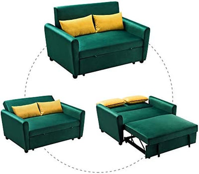 Merax 57" Modern Velvet Sleeper Sofa Bed, Convertible Sleeper Sofa Couch!