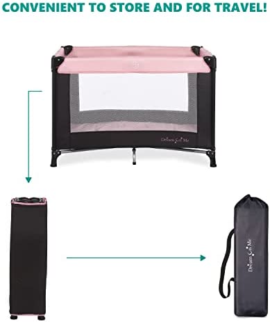 Dream On Me Nest Portable Play Yard with Carry Bag and Shoulder Strap, Pink!

-Brand new in the box 