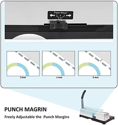TIANSE Binding Machine, 21-Holes, 450 Sheets, Comb Binding Machines with Starter Kit!

-Brand new in the box