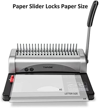 TIANSE Binding Machine, 21-Holes, 450 Sheets, Comb Binding Machines with Starter Kit!

-Brand new in the box