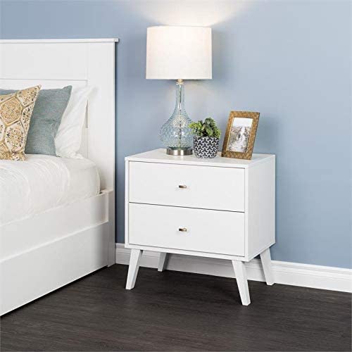 Prepac Milo Mid Century Modern Nightstand, 2-Drawer, White!

-Brand new in the box 