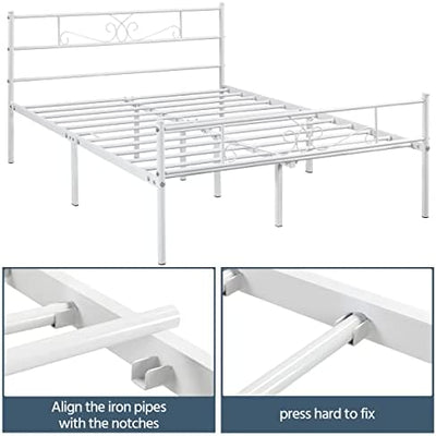 Classic Metal Platform Bed Frame with Headboard and Footboard for Adults Girl/Boy, Full Size White!

-Brand new in the box 
