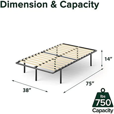 ZINUS SmartBase Euro Slats Mattress Foundation / 14 Inch Metal Platform Bed Frame / Underbed Storage, Twin!

-Brand new in the box 
