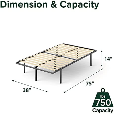 ZINUS SmartBase Euro Slats Mattress Foundation / 14 Inch Metal Platform Bed Frame / Underbed Storage, Twin!

-Brand new in the box 