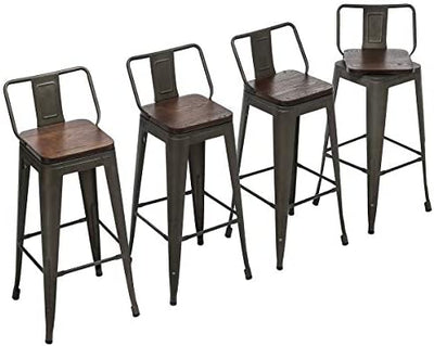 Yongchuang Swivel Bar Stools with Backs Bar Height Stools Set of 4 Industrial Metal Barstools Bar Chairs (Swivel 30", Wood Top Gunmetal)!

-Brand new in the box 