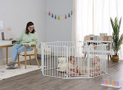Regalo 192 inch Wide Double Door Super Wide Baby Gate and 8-Panel Play Yard, White, 4-in-1**New in box**