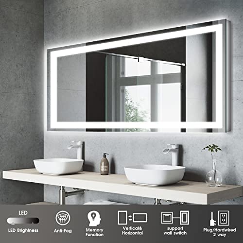 KINGDALAI LED Mirror for Bathroom 60 x 24, Lighted Vanity Mirror with Lights for Wall with Anti Fog, Stepless Dimmable, Memory Function (Backlit + Front Lights)!

-Brand new in the box 