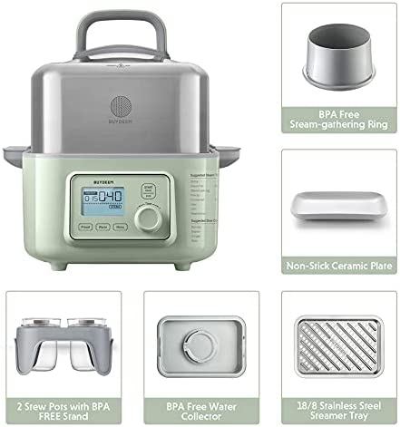 BUYDEEM G563 5-Quart Electric Food Steamer for Cooking, Stainless Steel Steamer Tray & Glass Lid, Cozy Greenish, 1500W!

Brand new in the box 