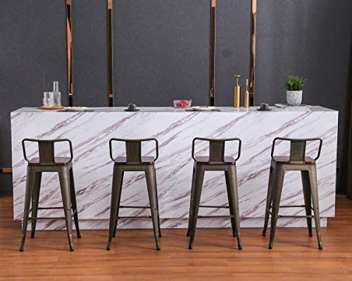 Yongchuang Swivel Bar Stools with Backs Bar Height Stools Set of 4 Industrial Metal Barstools Bar Chairs (Swivel 30", Wood Top Gunmetal)!

-Brand new in the box 