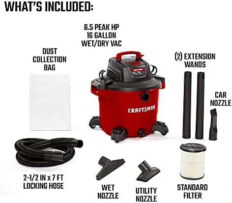CRAFTSMAN CMXEVBE17595 16 Gallon 6.5 Peak HP Wet/Dry Vac, Heavy-Duty Shop Vacuum with Attachments!

-Brand new in the box 