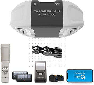 Chamberlain C2405 Smart Garage Door Opener, myQ Smartphone Controlled-Long Lasting Chain Drive!

-Brand new in the box