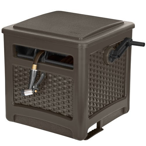 Suncast 225 ft. Smart Trak Wicker Garden Hose Reel Guide and Hideaway, Java Brown!

-New out of the box 