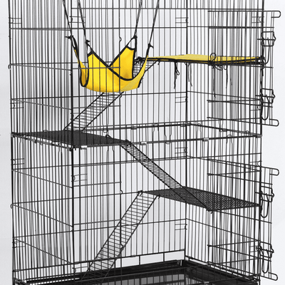 Yaheetech, 4-Tier & 1-Hammock Playpen, Premium Cat Cage, Black, 47-in!

-Brand new in the box 