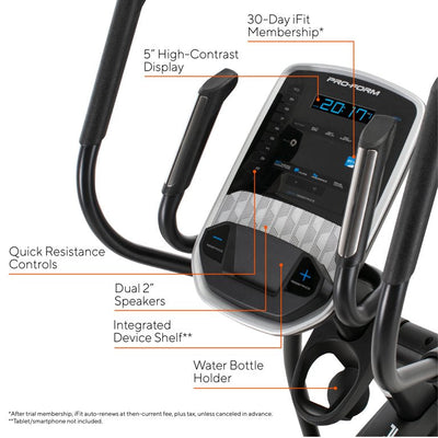 ProForm Carbon EL Front Drive Elliptical with 19” Adjustable Stride, iFit Bluetooth Enabled!

-Brand new and assembled