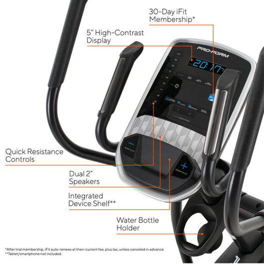 ProForm Carbon EL Front Drive Elliptical with 19” Adjustable Stride, iFit Bluetooth Enabled!

-Brand new and assembled