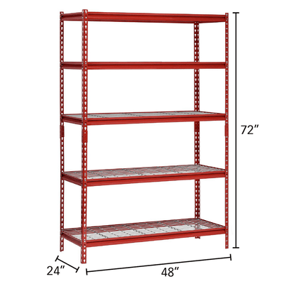 Muscle Rack 48"W x 24"D x 72"H 5-Shelf Garage Shelves, Red!

-Brand new in the box 