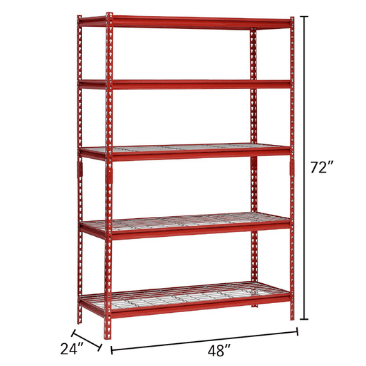 Muscle Rack 48"W x 24"D x 72"H 5-Shelf Garage Shelves, Red!

-Brand new in the box 