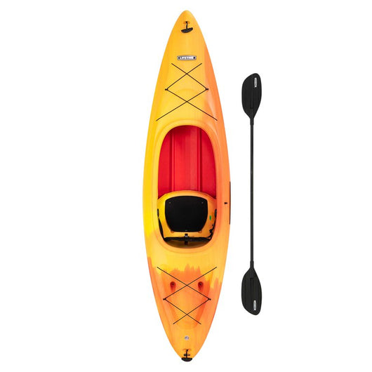 Lifetime Charger 10 Ft. Sit-In Kayak (Paddle Included), 91037!

-Brand new, may have very light scratchs from shipping on bottom. (Bavk End Bungee is Missing a Hook, Photos shown)