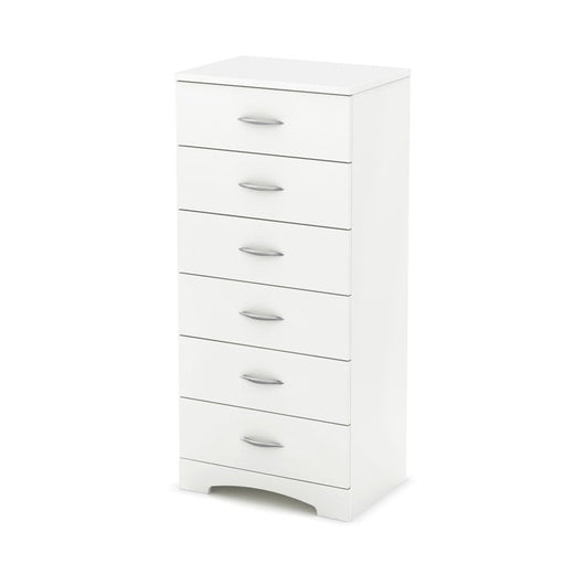 South Shore Step 6-Drawer Tall Lingerie Chest - Rustic Style, Pure White!

-Brand new in the box 