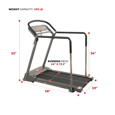 Sunny Health & Fitness Recovery Walking Pad Treadmill Machine, Low Profile Deck, Handrails for Mobility/Balance Support SF-T7857!

-Brand new and assembled, does have very small crack in plastic from shipping, does not affect functionality 