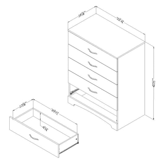 South Shore Step One 5-Drawer Chest - White, Finish - Pure White!

-Brand new in the box 