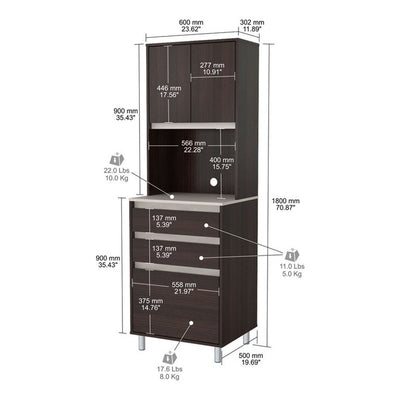 Inval Ambrossia Laminate 2-Door Breakroom Cabinet, Espresso and Grey!

-Brand new in the box 