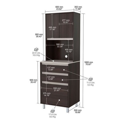 Inval Ambrossia Laminate 2-Door Breakroom Cabinet, Espresso and Grey!

-Brand new in the box 