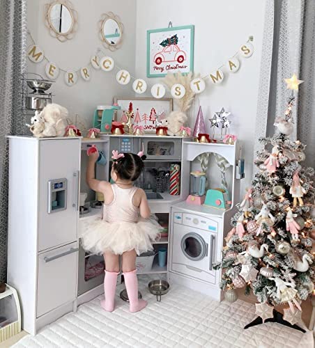 KidKraft Ultimate Corner Wooden Play Kitchen with Lights & Sounds, Play Phone and Curtains, White ,Gift for Ages 3+!

-Brand new in the box 