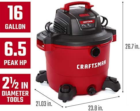 CRAFTSMAN CMXEVBE17595 16 Gallon 6.5 Peak HP Wet/Dry Vac, Heavy-Duty Shop Vacuum with Attachments!

-Brand new in the box 