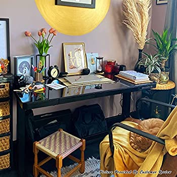 Exelpen Glass Standing Desk with Drawers, 48 x 24 Inch Electric Height Adjustable Desk Black Home Office Computer Table with USB Charged, Storage Organizer!

-Brand new in the box, assembly is required