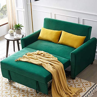 Merax 57" Modern Velvet Sleeper Sofa Bed, Convertible Sleeper Sofa Couch!