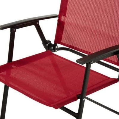 Mainstays Pleasant Grove Sling Bistro, Dining and Seating Outdoor Patio Furniture Folding Chair Set of 2 & Folding Side Table, Red!

-Brand new in the box, no assembly required