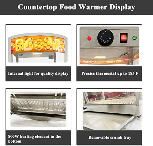 14" Food Display Warmer Curved Glass Warming Cabinet Hot Food Showcase Countertop 5 Layers (14"(5 Layer))! (USED - TESTED/WORKS GREAT!)