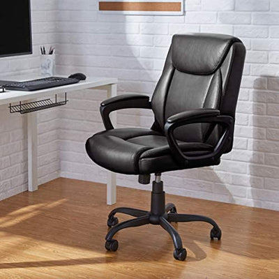 Amazon Basics Classic Puresoft Padded Mid-Back Office Computer Desk Chair with Armrest - Black!

-Brand new in the box 